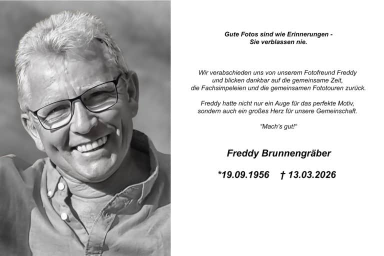 Der Fotoclub Obersulm trauert um Fotofreund Freddy Brunnengräber