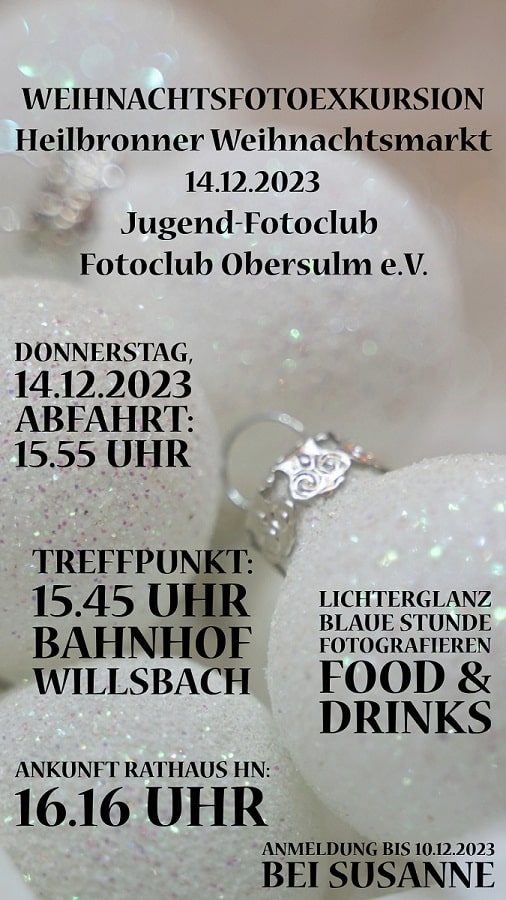 Jugend Fotoclub - Weihnachtsfotoexkursion